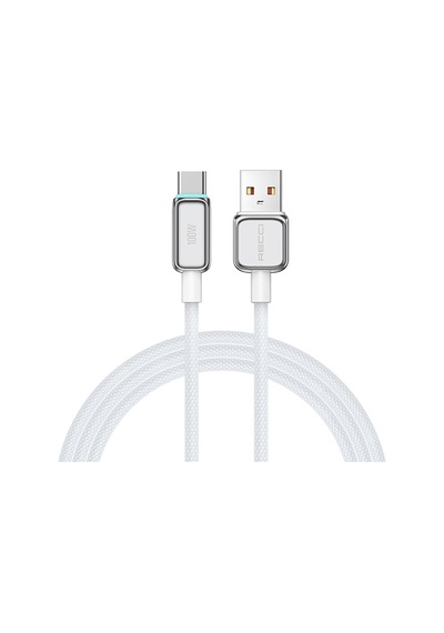 Recci Rs42c Lamp Display Serisi Type-c Usb 100w Hızlı Şarj Özellikli Data Ve Şarj Kablosu 1.5m Gümüş