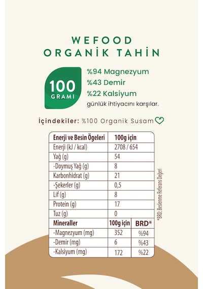 Wefood Organik Tahin 300 gr