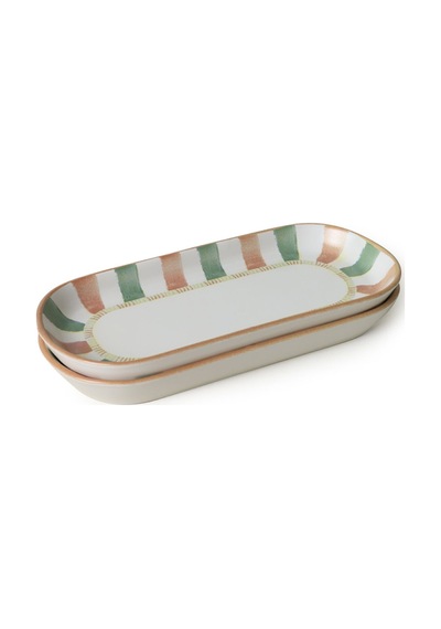 Keramika Bronze Palmiye Noyan Kayık Tabak 26 Cm 2 Adet 22900 Çok Renkli