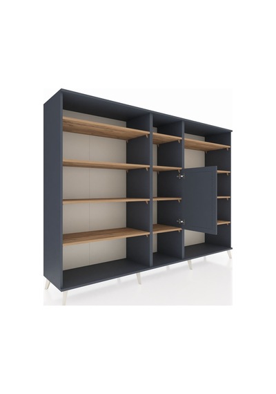 Hyperion Dolap 12 Raflı Tek Kapaklı 220x44x163 Antrasit-antrasit Antrasit-antrasit/çam