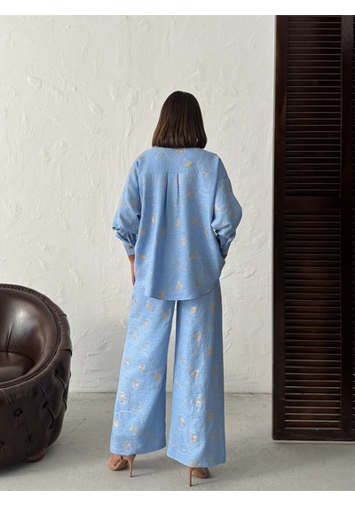 Verymoda Nakışlı Pantolon F1900 Koyu Mavi Dsn2