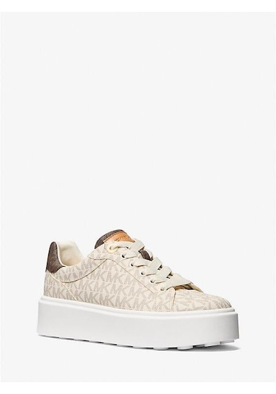 Michael Kors Romey Two-tone Logo Platform Sneaker Krem