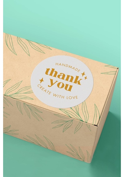 Thank You Sticker Ambalaj Paket Etiketi - 3x3cm 90 Adet - St2101 Çok Renkli