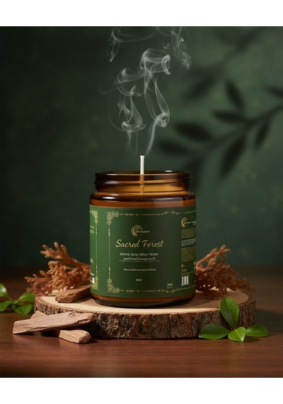 Aromaterapi Sandal Ağacı Kokulu Masaj Mumu 100 Ml Doğal Bitkisel Yağlı, Nemlendirici Etkili Mum Sandal Ağacı