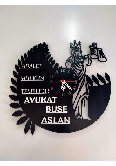 Adalet,avukat,hukuk Bürosu,adliye İçin Duvar Saati Kişiye Özel İsim Ve Bilgi Yazılı Gönderilecektir.3839 Siyah