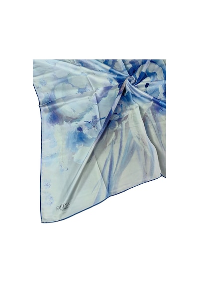 Mim Eşarp Emilya Rayon Çiçek Desenli Eşarp 90x90 Cm Mavi