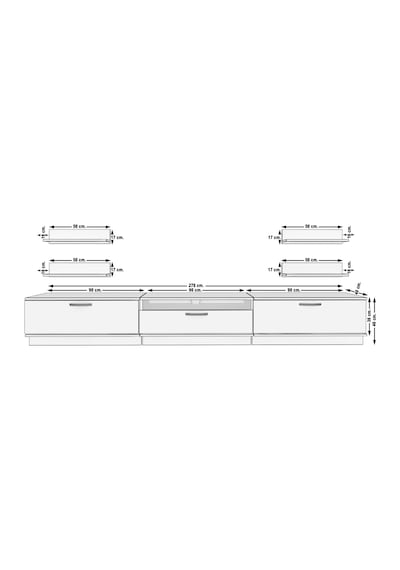 Decoraktiv Trendstyle 270r Mdf Tv Ünitesi Tv Sehpası Pera - Siyah Mermer