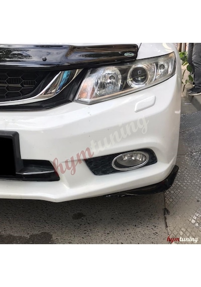 Honda Civic Fb7 Ön Tampon Flap Seti - Piano Black - Abs Plastik