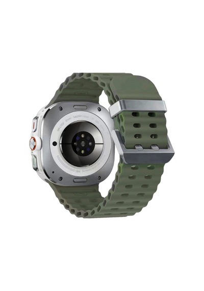 Watch 7 Ultra Kr417 Rug Silikon Kordon - Koyu Yeşil İtdark3981