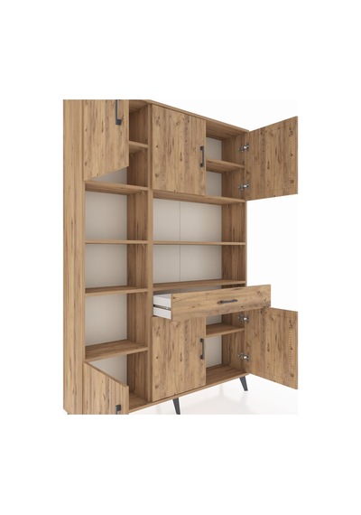 Arges Dolap 10 Raflı Tek Çekmeceli 6 Kapaklı 132x30x195 Çam-çam/çam Atlas Çam/atlas Çam Arges Dolap 10 Raflı Tek Çekmeceli 6 Kapaklı 132x30x195 Çam-çam/çam Atlas Çam/atlas Çam