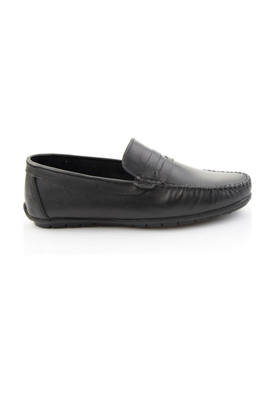 Bambi Siyah Hakiki Deri Erkek Loafer Ayakkabı E01523111103
