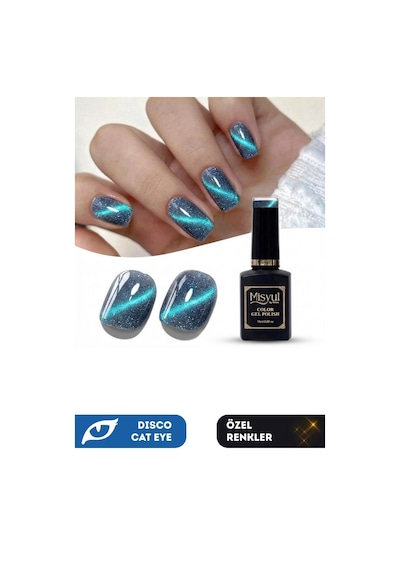 Misyul Uv Led Kalıcı Oje Nail Art 15 Ml Dynamic Disco Cat Eye Dc06