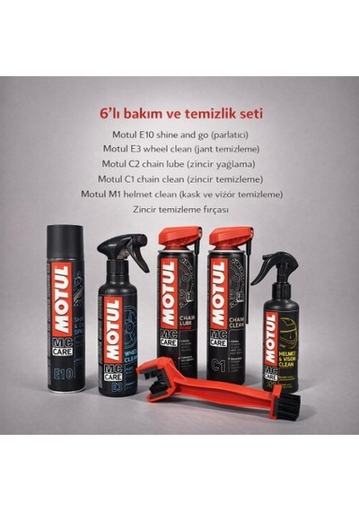 Motul 6 Lı Motosiklet Bakım Ve Temizlik Seti-c1+c2+fırça