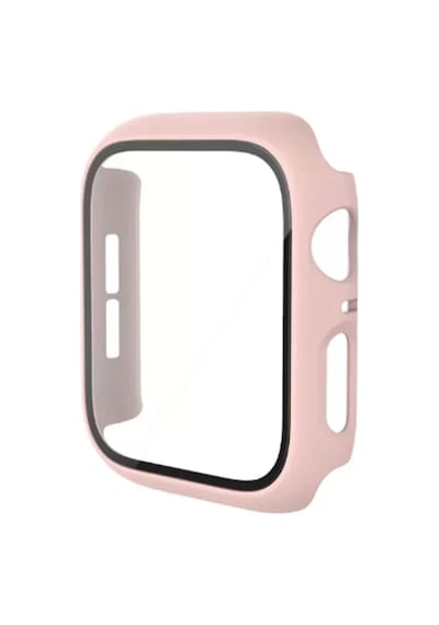 Newface Apple Watch 41mm Camlı Kasa Ekran Koruyucu - Pembe Diğer