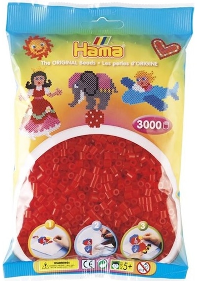 3.000'Lik Hama Midi Boncuk - Şeffaf Kırmızı