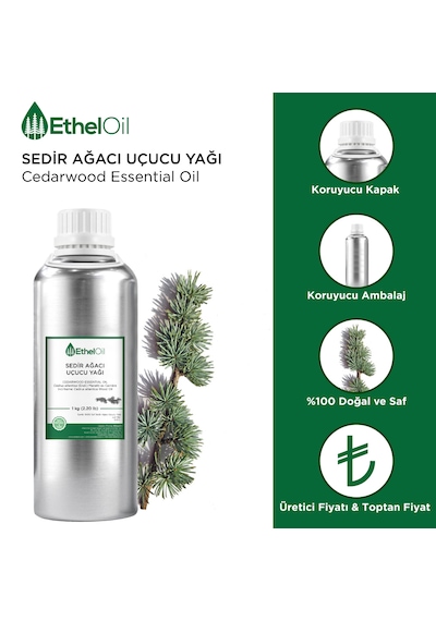 Sedir Ağacı Uçucu Yağı Cedarwood Essential Oil - 1 Kg - Saf Ve Doğal Uçucu Yağ 1 KG