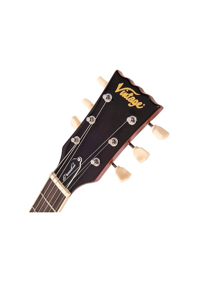Vintage V100 Reissued Elektro Gitar - Flamed Amber
