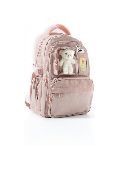 Ventis Maskotlu Unisex Okul Çantası Lise Ortaokul Sırt Çantası 43 30 Cm Çok Cepli Vnt9-a Pembe