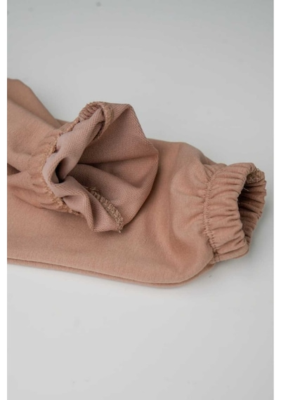Heyadventure Erkek / Kız Çocuk Cepli Jogger Eşofman Altı Paçası Lastikli Bej Bej