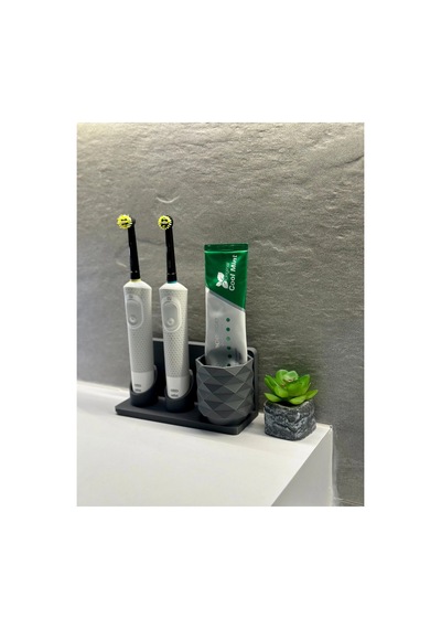 Şarjlı Diş Fırçası Standı Ve Banyo Organizeri Zyndo Gri