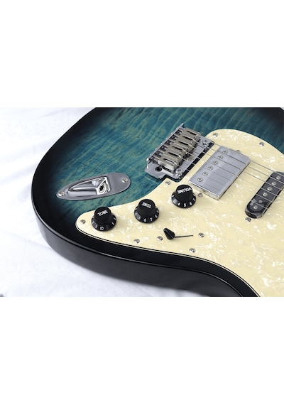 Luxars S-g25 Sbl Stratocaster Tipi Elektro Gitar Spalted Blue
