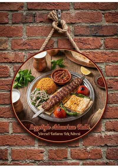 Mayeka Adana Kebabı Porsiyon Temalı Kebapçılar Restoranlar Lokantalar İçin Ahşap Duvar Kapı Dekoratif Süs