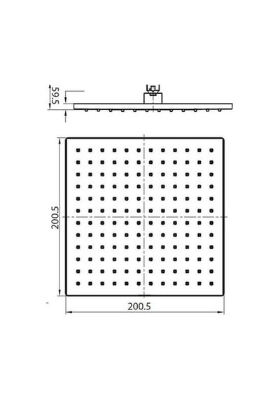 Bocchi Aır2 Tepe Duşu, 20x20 Cm Krom 5860-0006 Çok Renkli