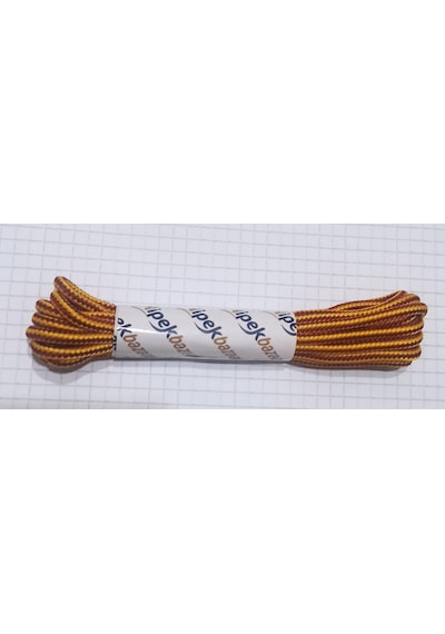 Neystore 140 Cm Koyu Kahve+ Sarı Renkli Extra Kalın, Fitilli Bot Bağcığı