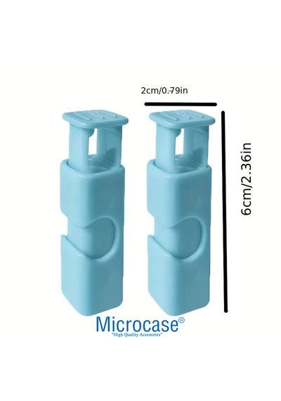 Microcase Plastik Poşet Saklama Malzemesi Ağız Kapama Aleti Kıskacı - Al5306 10 Adet Açık Mavi