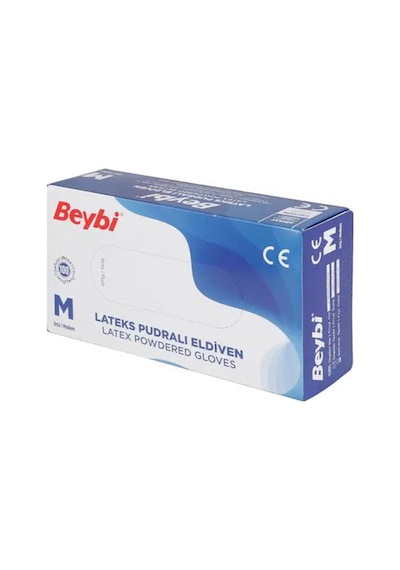 Beybi Lateks Pudralı Eldiven 100 Adet - M