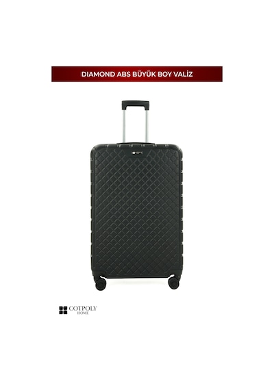 Cotpoly Home Diamond Abs Büyük Boy Valiz Siyah