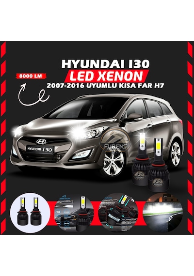 Hyundai İ30 2007-2016 Kısa Far Uyumlu Şimşek Etkili Led Xenon Light Series H7