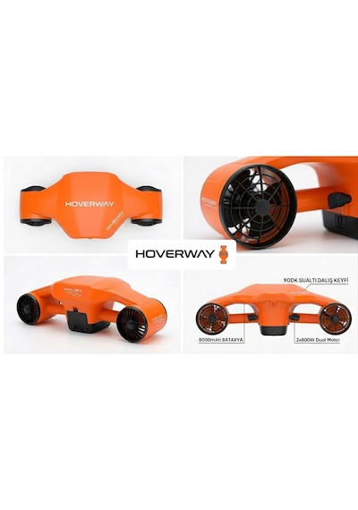 Hoverway Orca 2 Pro Çift Motorlu 1600w 2x800w Deniz Scooter I Sea Scooter -orange