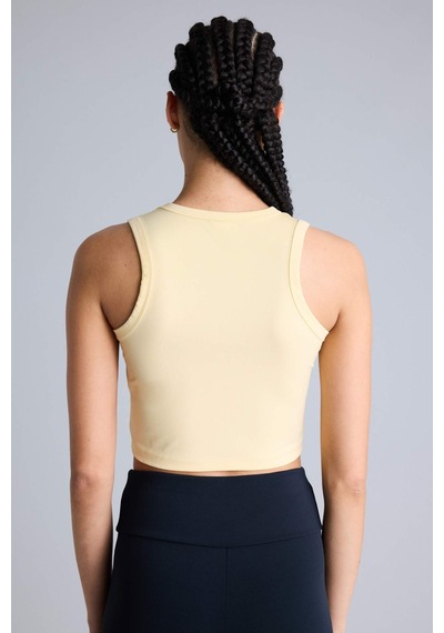 Defacto Crop Top Bisiklet Yaka Sporcu Atlet E7723ax26spyl488 Sarı-yl488