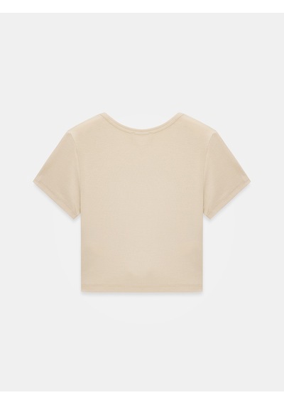 Dilvin 31104 Crop T-shirt-taş Taş