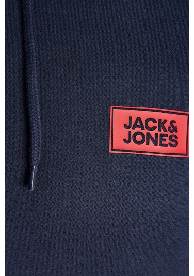 Jack & Jones Jjrush Erkek Kapüşonlu Sweatshirt Rahat Günlük Pamuklu Lacivert