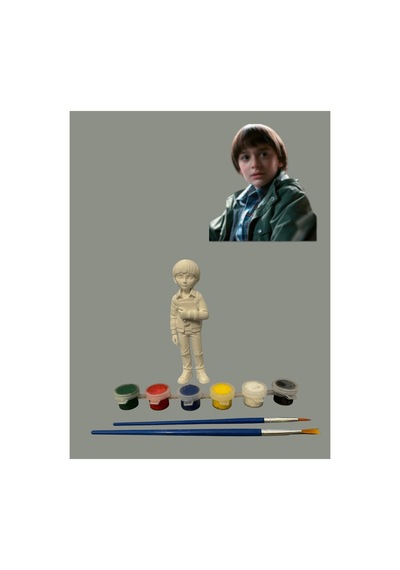 3d Stranger Things Will Figür Boyama Seti - Kendin Boya Hobi Ve Etkinlik Seti - Akrilik Boya + 2 Fırça