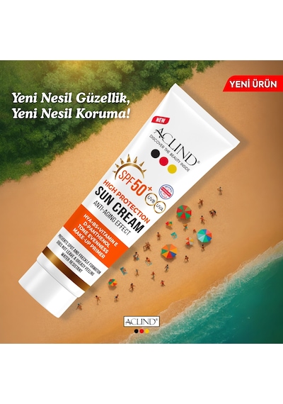 Aclind Leke Karşıtı Spf 50+ Güneş Kremi - Cilt Tonu Eşitleyici Ve Nemlendirici Etkili 50 Ml