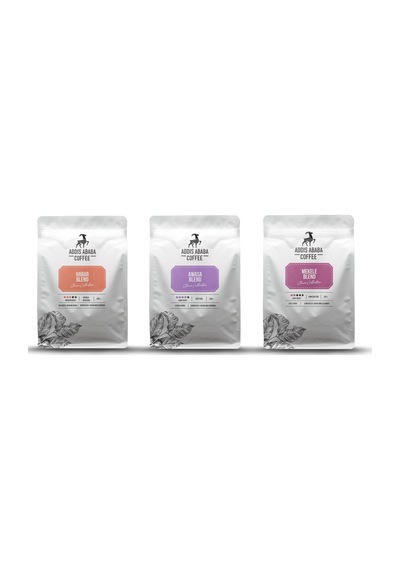 Addis Ababa Coffee - Etiyopya 3'lü Kahve Deneme Seti 750 Gr. Mok