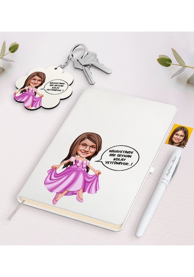 Kişiye Özel Kız Çocuk Kolay Yetişmiyor Karikatürlü Beyaz Defter K N11.16435
