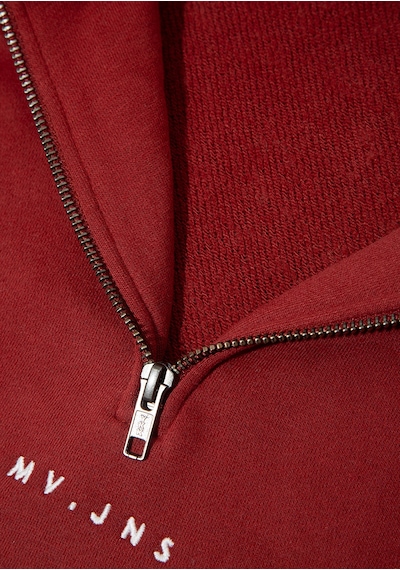 Mavi - Mvjns Nakışlı Yarı Fermuarlı Kırmızı Sweatshirt 1s10533-70411 Kırmızı