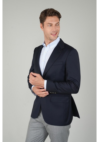 Bisse Comfort Fit Lacivert Dokuma Mono Yaka Çift Yırtmaçlı 6 Drop Yün Blazer Erkek Ceket Pck24knos001 C39 Lacivert Bisse Comfort Fit Lacivert Dokuma Mono Yaka Çift Yırtmaçlı 6 Drop Yün Blazer Erkek Ceket Pck24knos001 C39 Lacivert
