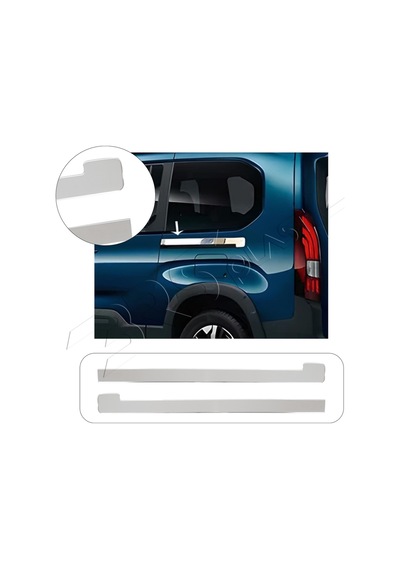 Citroen Berlingo Uyumlu 2012-2023 Krom Sürgü Çıtası 2 Parça Paslanmaz Çelik