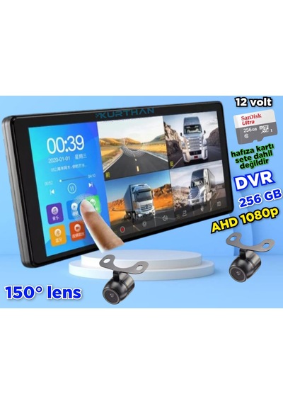 Dvr Ekran Ve 2 Ad 1080p Ahd 150'' Lens Kelebek Kamera 12 V
