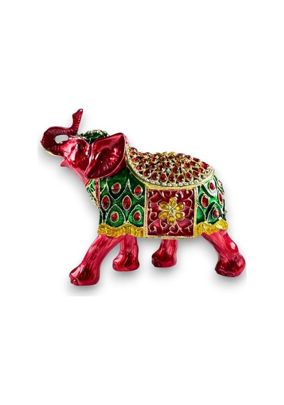 Taşlı Dekoratif Fil Biblo Metal, Renkli Taşlı, Şık Ev Aksesuarı 15x12 CM 727651789