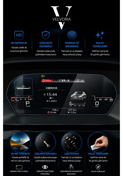 Audi A3 Dijital Hayalet Gösterge 12.3 Inç Esnek Nano Ekran Koruyucu