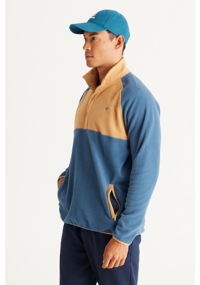 AC&Co / Altınyıldız Classics Erkek Indıgo-karamel Standart Fit Normal Kesim Bato Yaka Desenli Polar Indigo - Karamel AC&Co / Altınyıldız Classics Erkek Indıgo-karamel Standart Fit Normal Kesim Bato Yaka Desenli Polar Indigo - Karamel