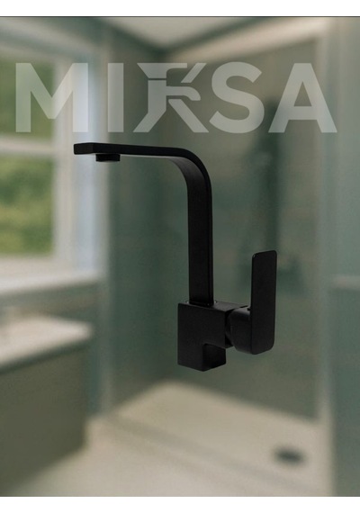 Lüx Siyah Kare Lavabo Bataryası, Musluğu, Ağır Gövde Kaliteli