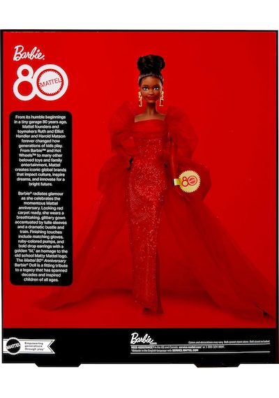 Barbie Mattel'in Özel 80. Doğum Günü Barbie Doll Simli Kırmızı Tül Elbise, Şeffaf Küpeli Ve Eldivenli İkonik Koleksiyon Bebek, Kahverengi, Jbj18 Esmer Barbie Mattel'in Özel 80. Doğum Günü Barbie Doll Simli Kırmızı Tül Elbise, Şeffaf Küpeli Ve Eldivenli İkonik Koleksiyon Bebek, Kahverengi, Jbj18 Esmer