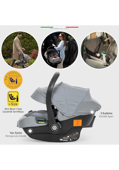 Elele Cabina Kabin Tipi Travel Sistem Bebek Arabası Gri